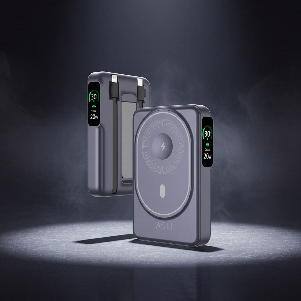 بطارية متنقلة Magcrest Hub من أسلي جلوبال 6 في 1 لاسلكي 10000 مللي أمبير بتقنية PD | بنفسجي