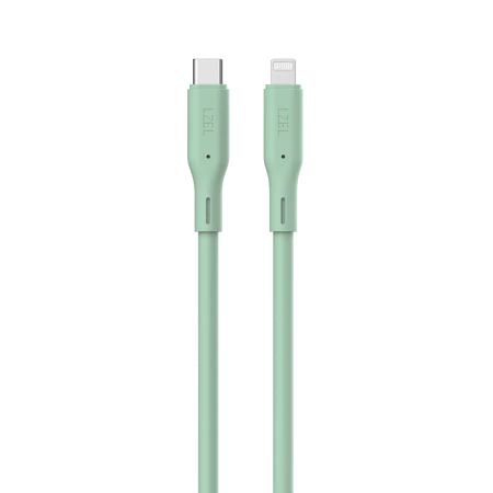 كيبل من Lzel معتمد USB-C إلى Lightning ، نقل بيانات بسرعة 480Mbps، طاقة 20V 3A، PD بقوة 60W، غلاف سيليكون سائل ناعم، هيكل TPE، طول 2 متر | بنفسجي