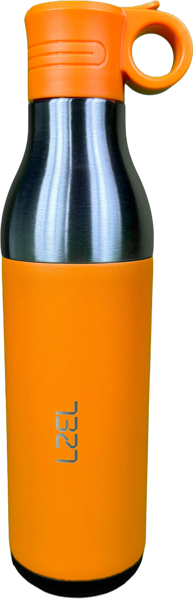 LZEL Natura Elva Vacuum Bottle Dual 400 mL + 400 mL | Orange Aluminum