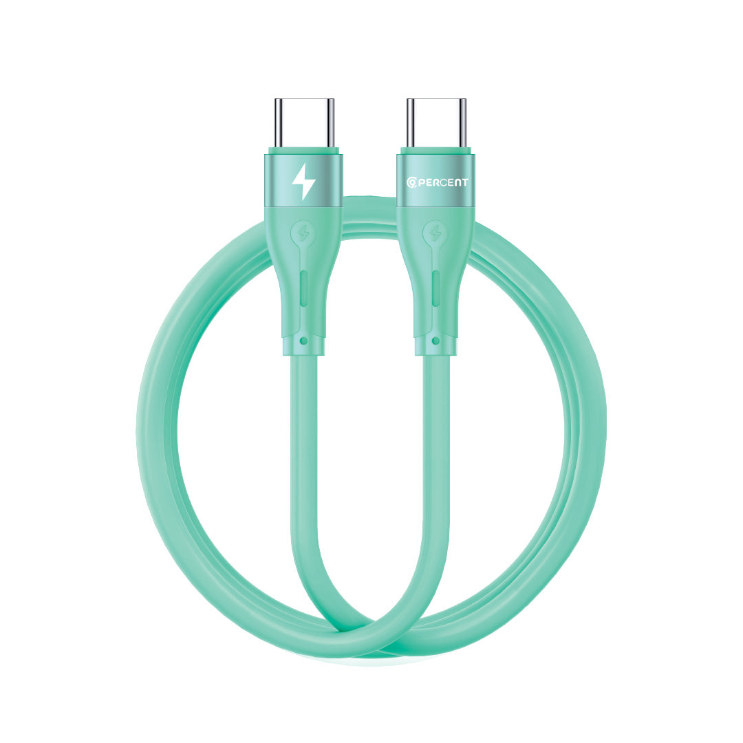 90 Percent Voltline 90 Series USB-C to USB-C Silicone Cable 1M | Light Green