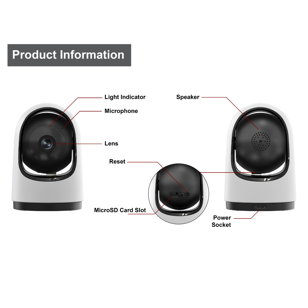 aslitec 4MP Smart WiFi 2560*1440 Indoor Camera