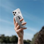 ASLI Magnetic Band Leather Grip & Foldable Stand 2-in-1 Functional Design | Silver