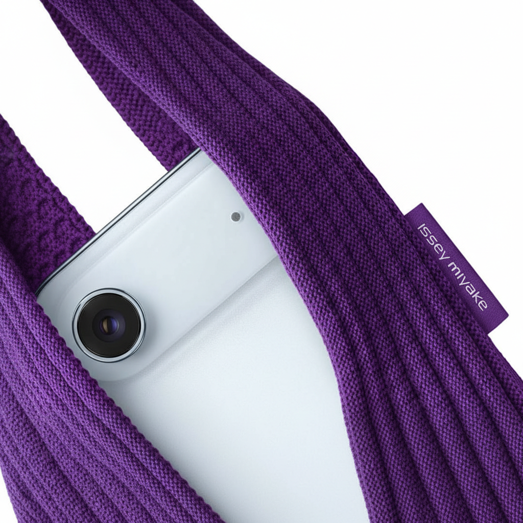 Phone Pocket with Strap – Stretch Knit Wearable iPhone Holder 80 cm | Purple