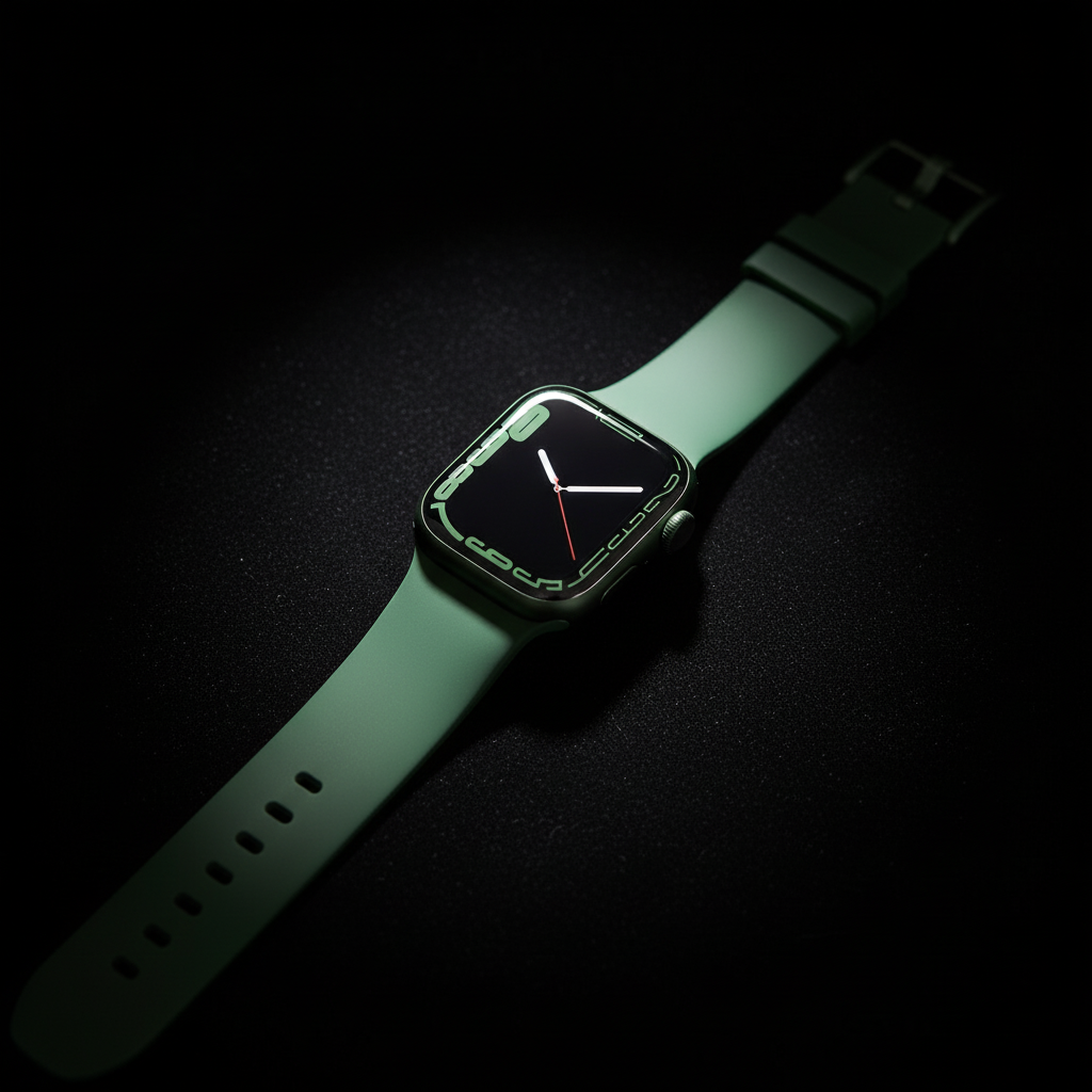 ساعة Apple Watch Series 7 (GPS) مقاس 41 مم – هيكل ألومنيوم أخضر مع سوار رياضي Clover