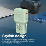 LZEL TravelPro Series Dual Port GaN Travel Wall Charger 65W I Dual Type-C Output I Global compatibility