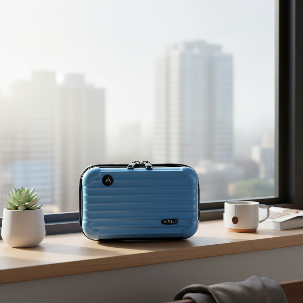 Asli Global Hard Shell Amenity Case Travel Bag |Blue