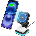 Magnexus شاحن لاسلكي من ليزل 5 في 1 لاسلكي مغناطيسي، شحن سريع بقوة 15 واط، منفذ USB-C