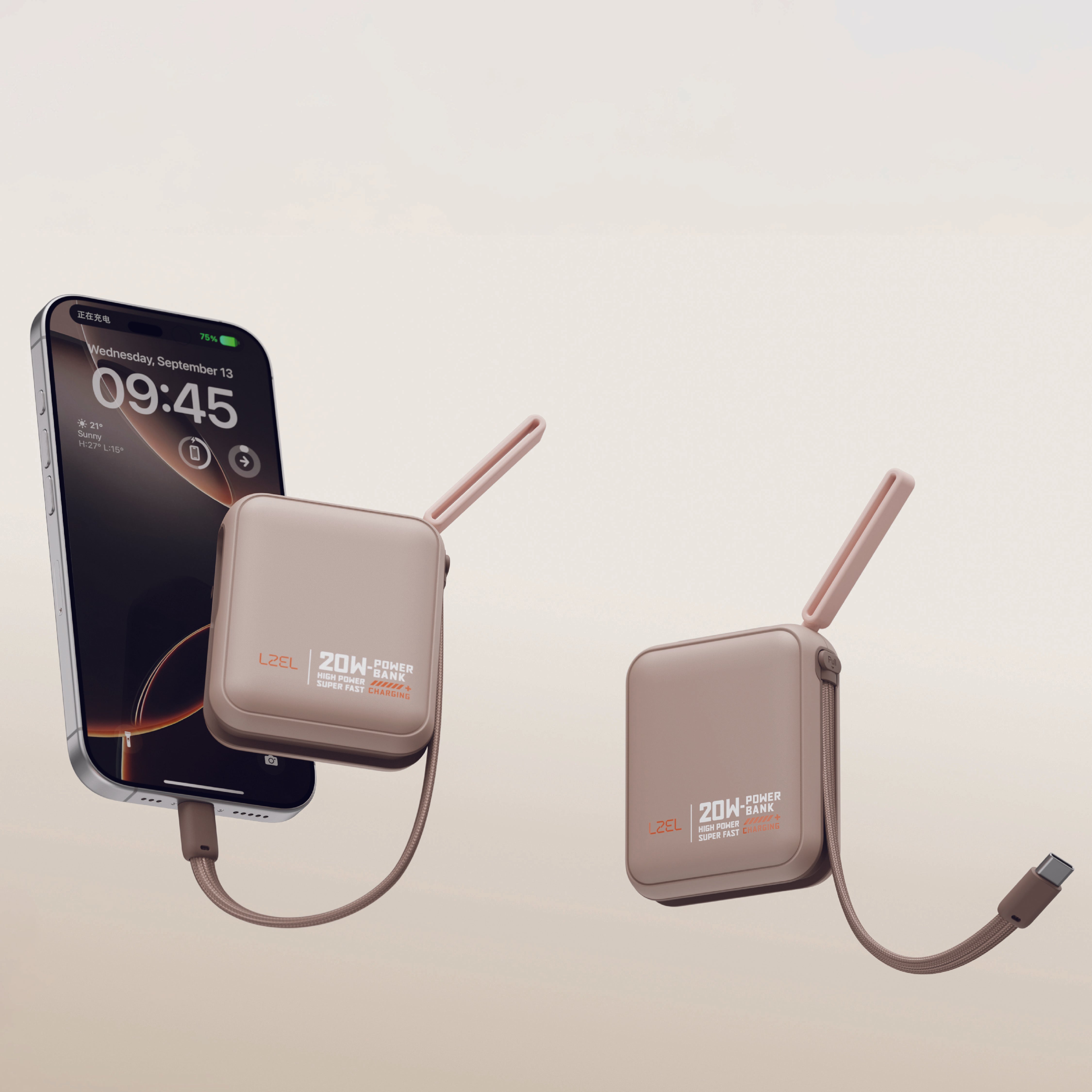 LZEL ZenoFlex Charge Mini 10000mAh PD Power Bank | Mocha