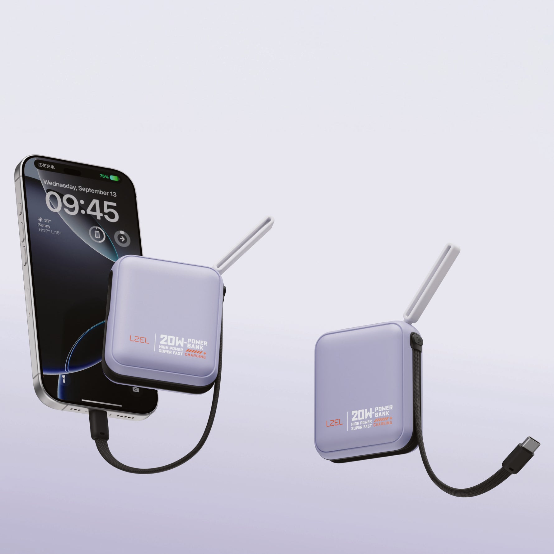 بطارية متنقلة ZenoFlex Charge Mini من ليزل بسعة 10000 مللي أمبير بتقنية الشحن السريع PD 