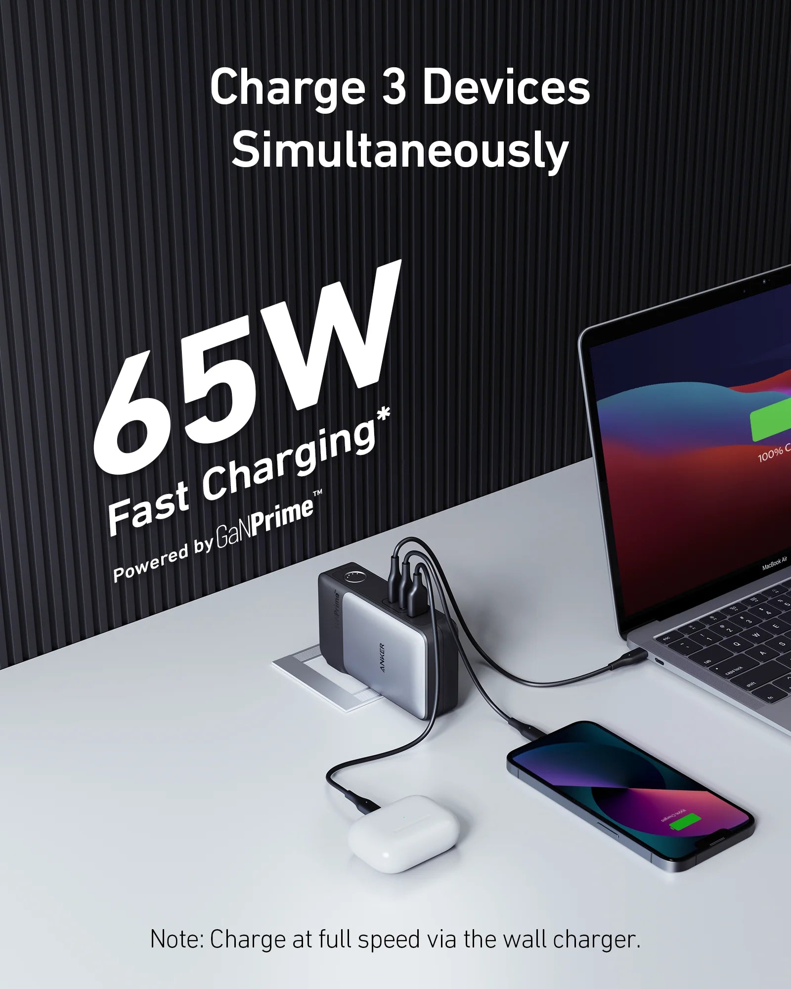 شاحن متنقل Ganprime 733 Powercore بسعة 10000 مللي أمبير وقوة 65 واط