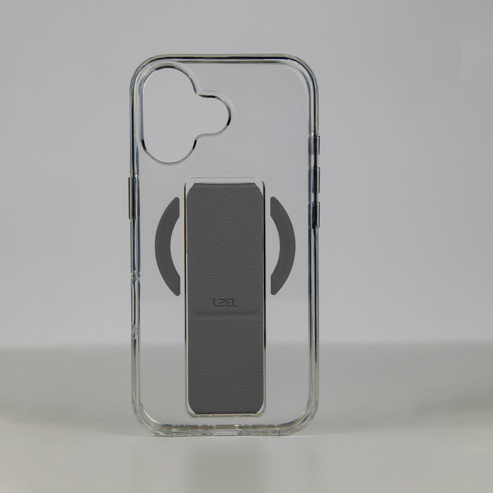 كڤر LZEL MagClear LeatherGrip لهاتف iPhone 17