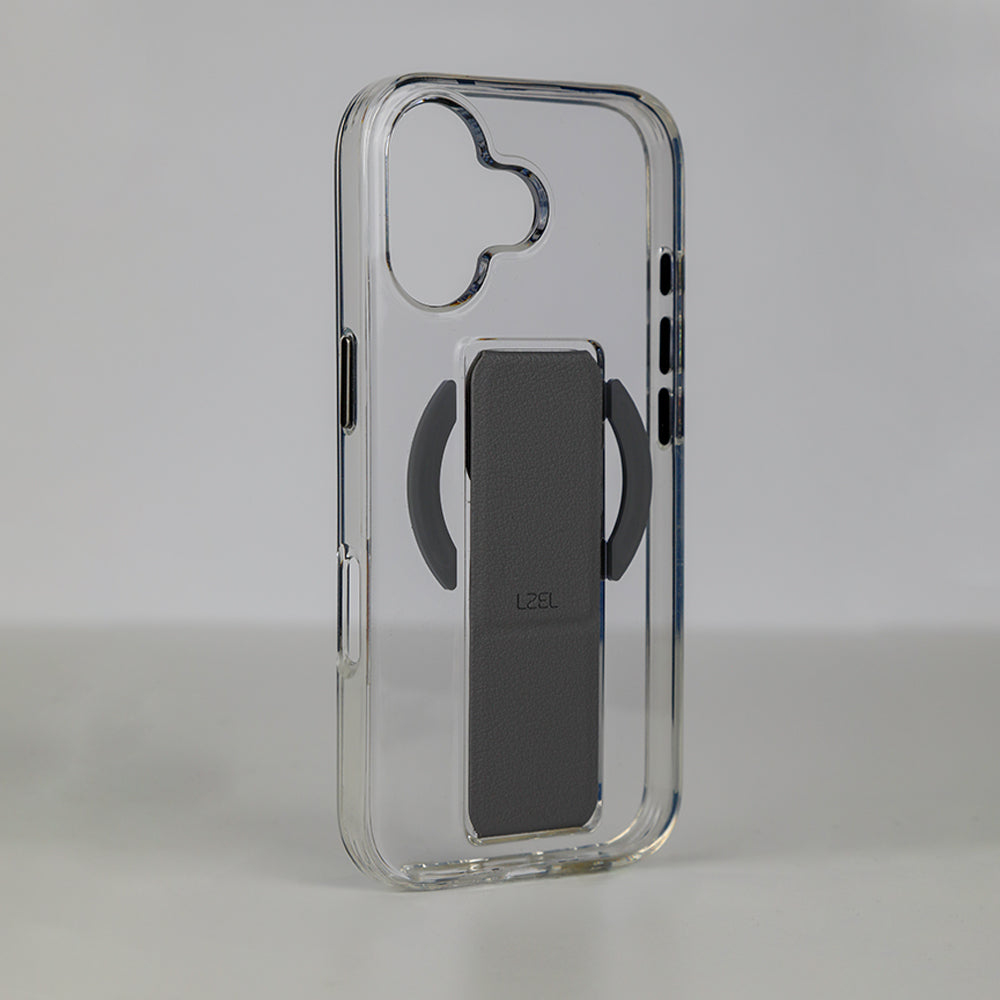 كڤر LZEL MagClear LeatherGrip لهاتف iPhone 17