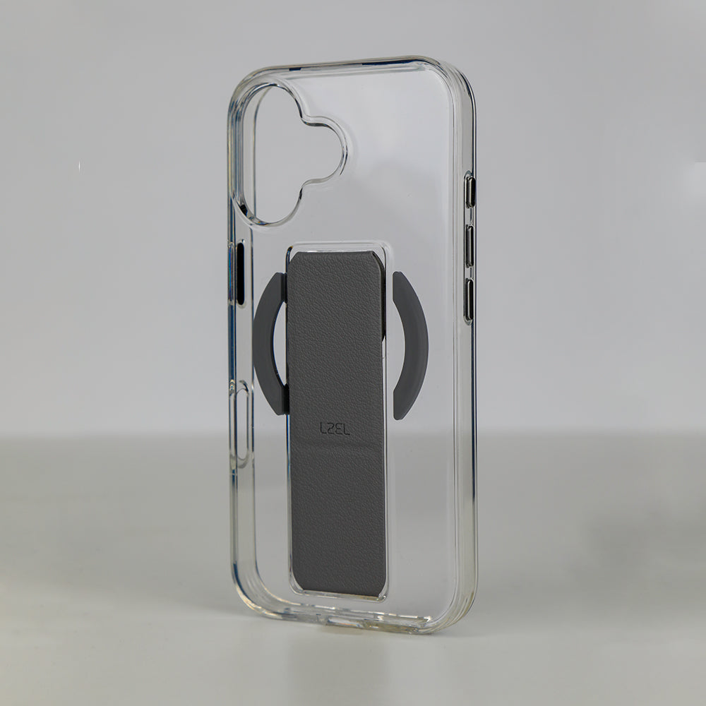 كڤر LZEL MagClear LeatherGrip لهاتف iPhone 17
