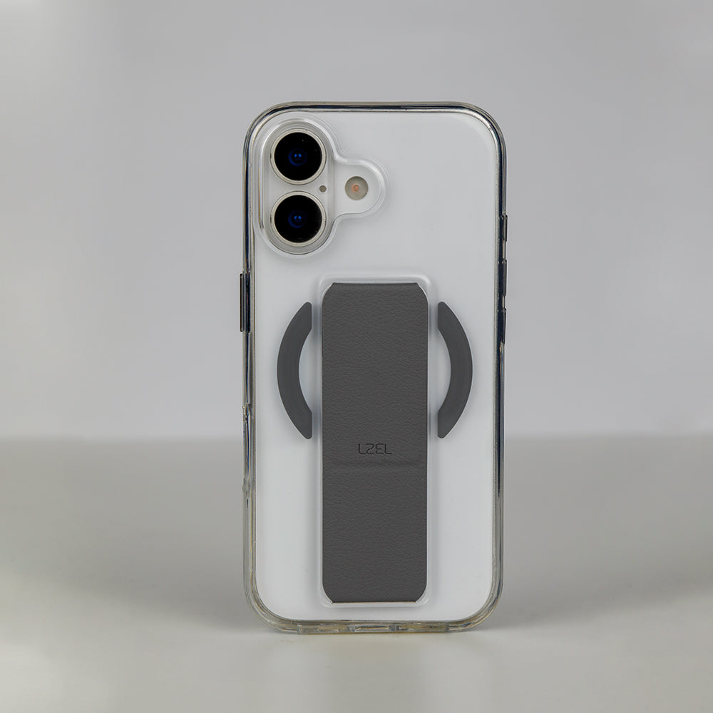 كڤر LZEL MagClear LeatherGrip لهاتف iPhone 17