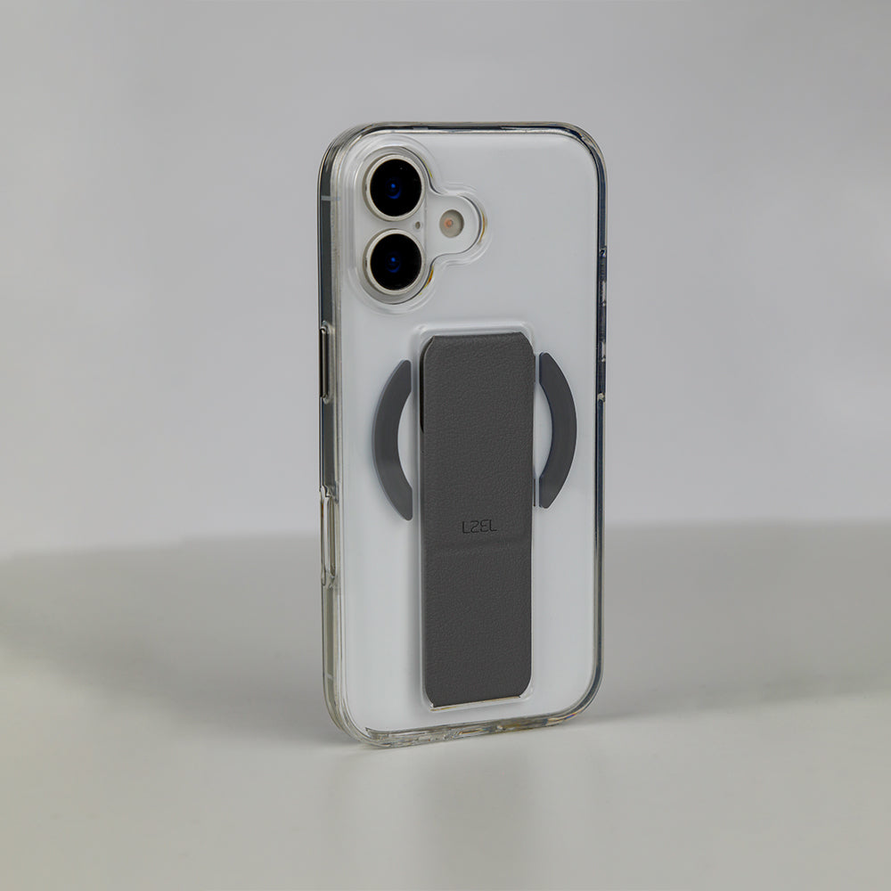 كڤر LZEL MagClear LeatherGrip لهاتف iPhone 17