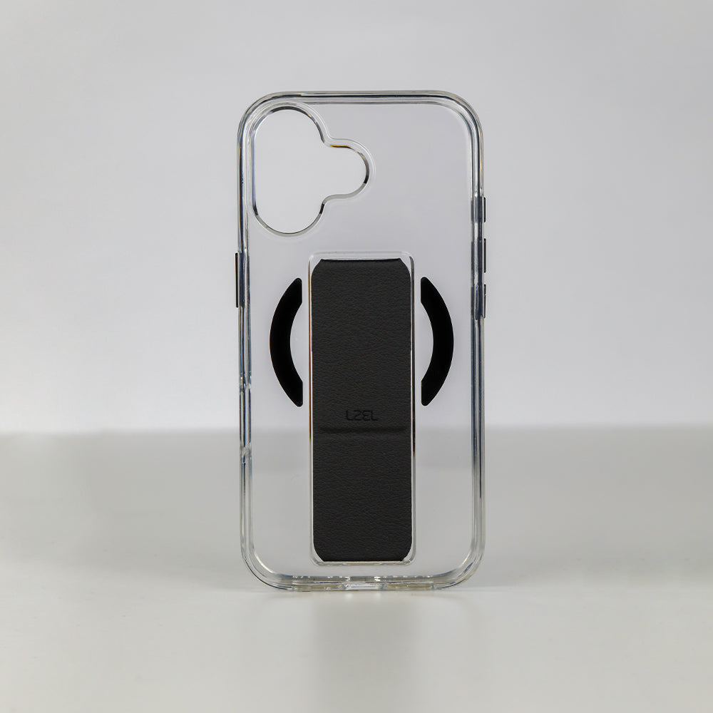 كڤر LZEL MagClear LeatherGrip لهاتف iPhone 17