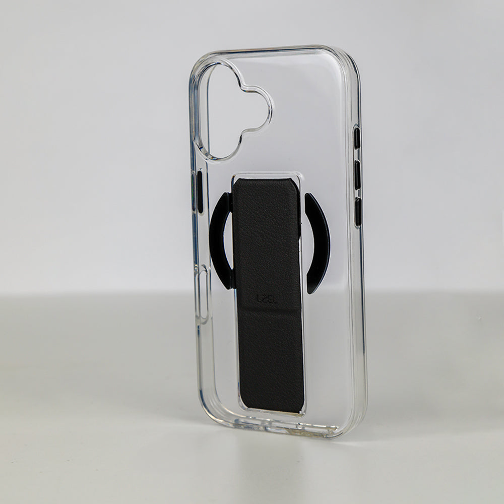 كڤر LZEL MagClear LeatherGrip لهاتف iPhone 17