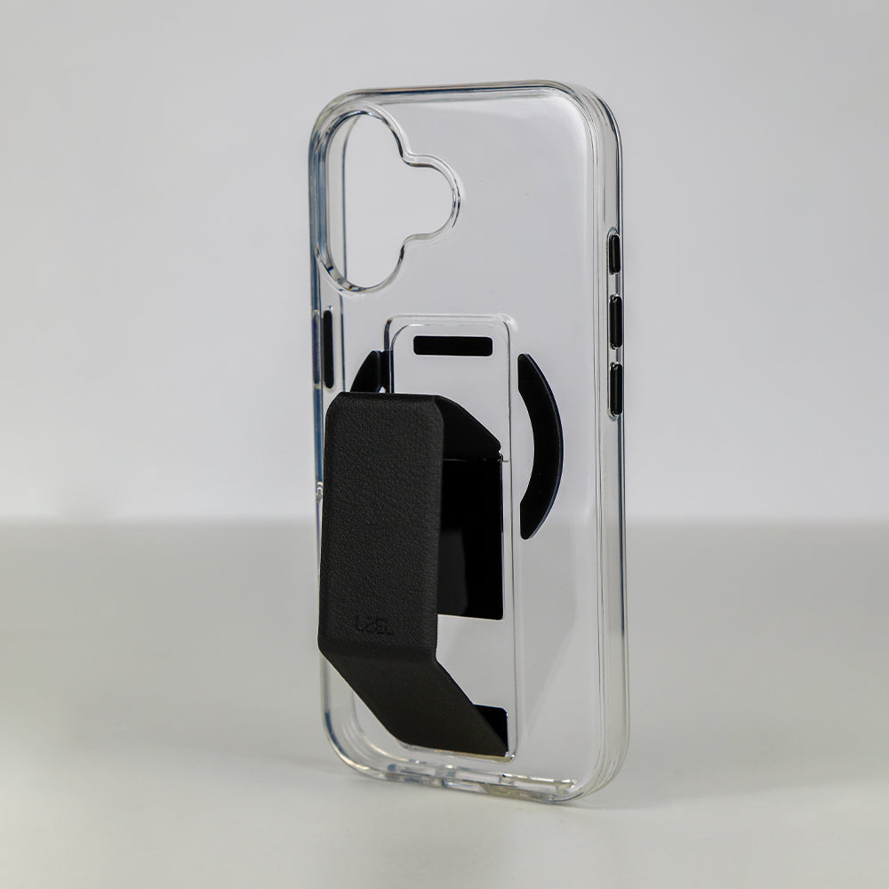 كڤر LZEL MagClear LeatherGrip لهاتف iPhone 17