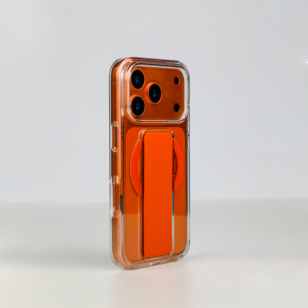كڤر حماية شفاف MagTrox Gravitas من أسلي جلوبال متوافق مع MagSafe مع مسكة جلد أنيقة لهاتف iPhone 17 Pro 