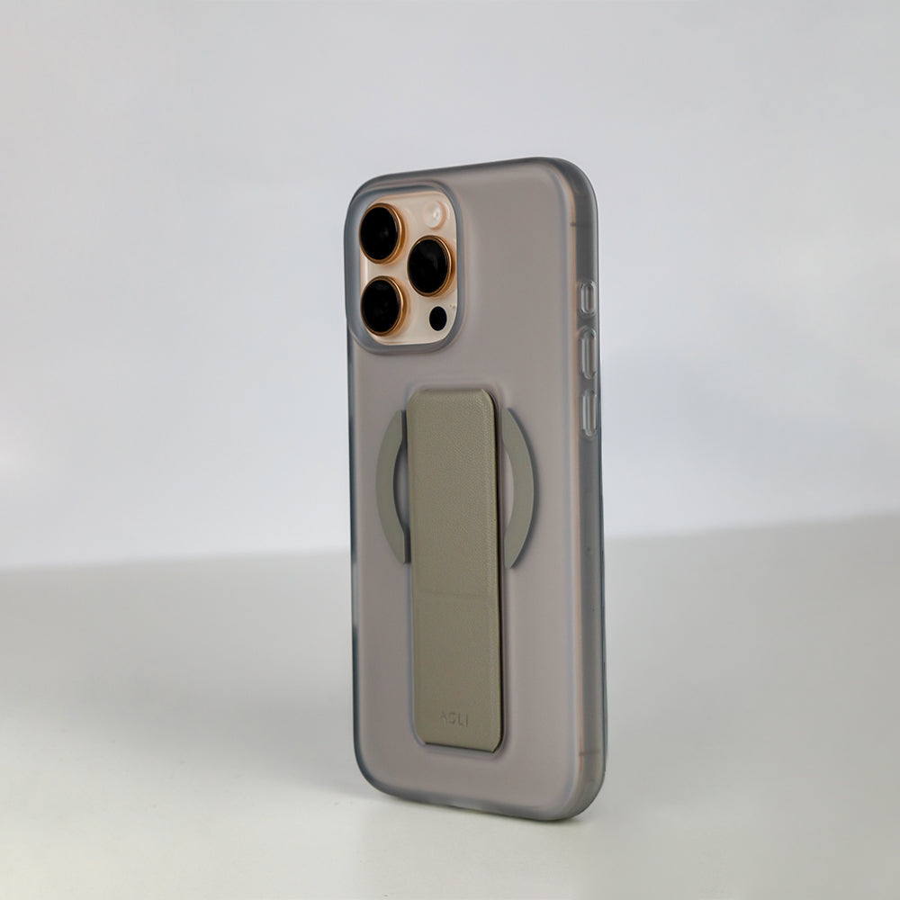 Asli Global Gravitas iPhone 16 Pro MagLeather MagSafe With Grip & Stand Case
