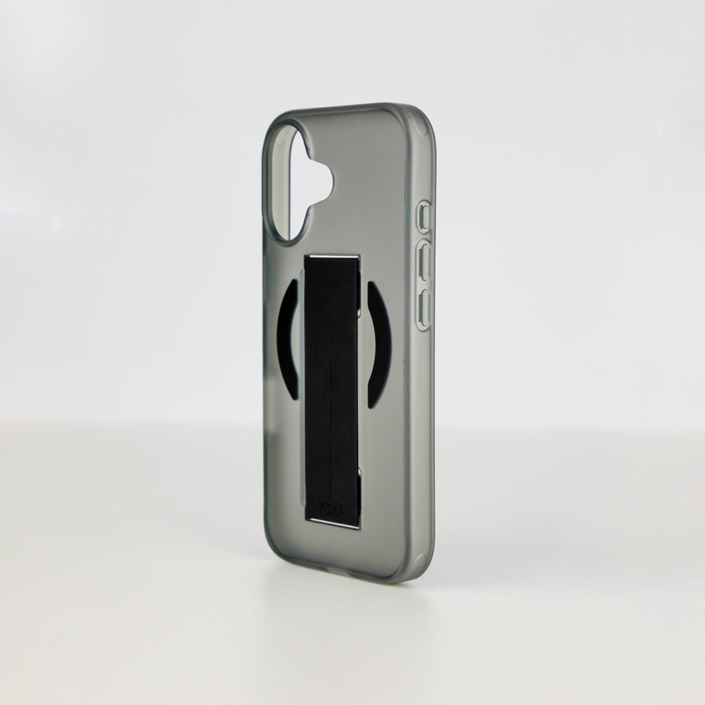 كڤر حماية سيليكون MagTrox Grip من أسلي جلوبال متوافق مع MagSafe مع مسكة مريحة لهاتف iPhone 17 | أسود