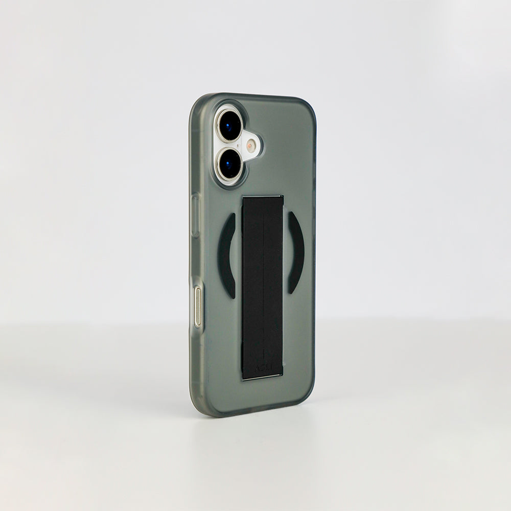 كڤر حماية سيليكون MagTrox Grip من أسلي جلوبال متوافق مع MagSafe مع مسكة مريحة لهاتف iPhone 17 | أسود