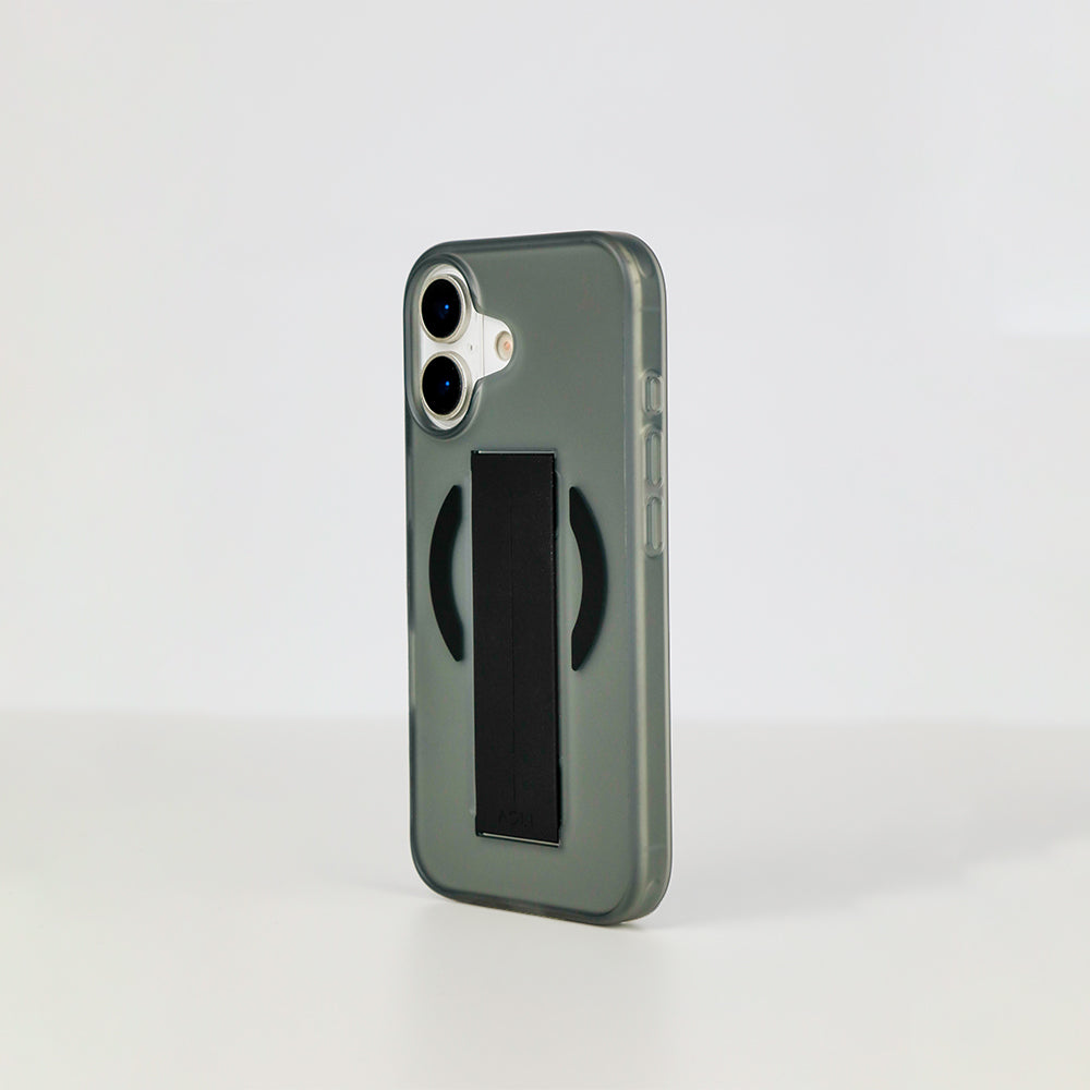 كڤر حماية سيليكون MagTrox Grip من أسلي جلوبال متوافق مع MagSafe مع مسكة مريحة لهاتف iPhone 17 | أسود