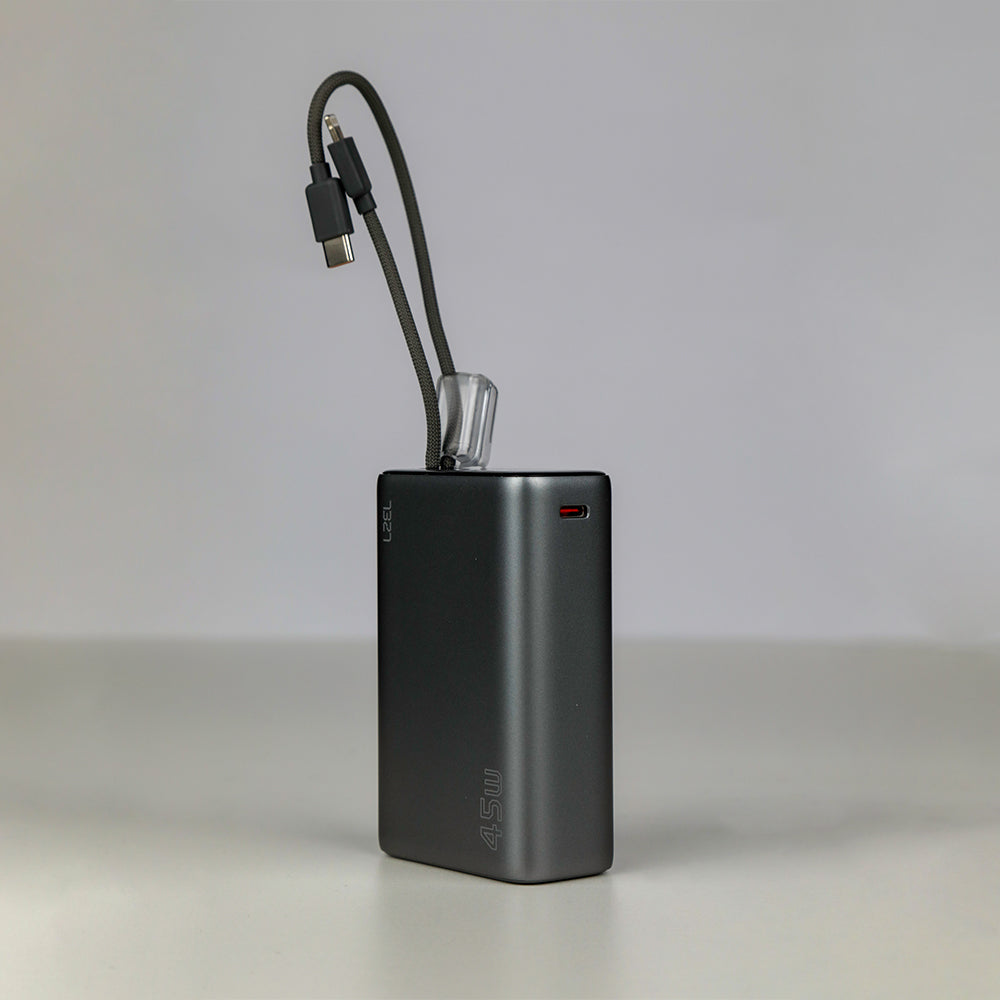  باور بانك من Lzel Neurode 20K PD45W مع كابلات USB-C وLightning 