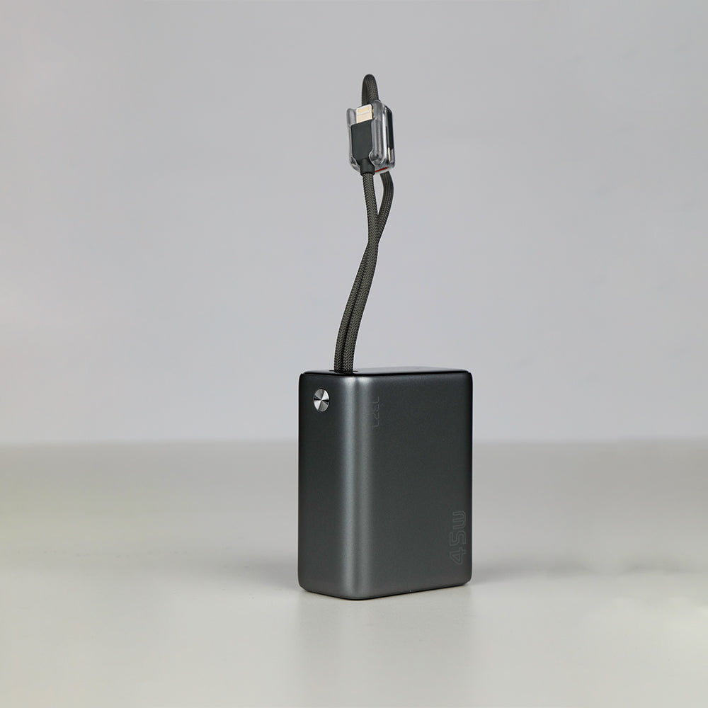 باور بانك من Lzel Neurovolt 15K PD22.5W مع كابلات USB-C وLightning