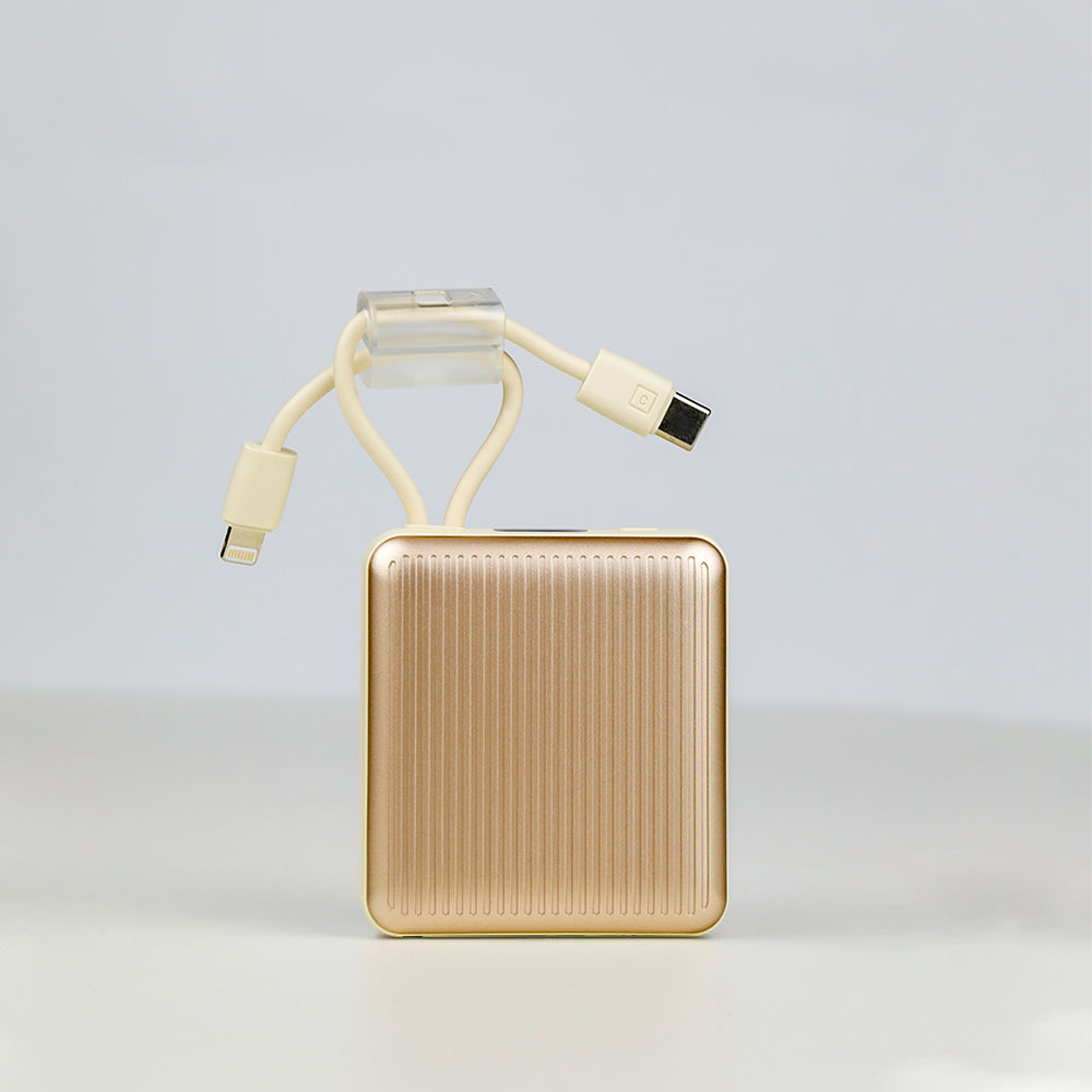 90 Percent Primcore Neo Power Bank – 10000mAh, 22.5W, Dual Built-In Cables, Power Delivery, QC 3.0, USB-C & Lightning