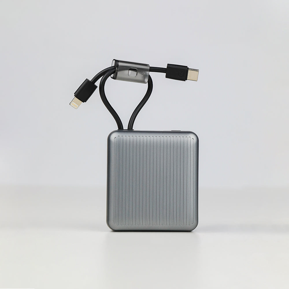 90 Percent Primcore Neo Power Bank – 10000mAh, 22.5W, Dual Built-In Cables, Power Delivery, QC 3.0, USB-C & Lightning
