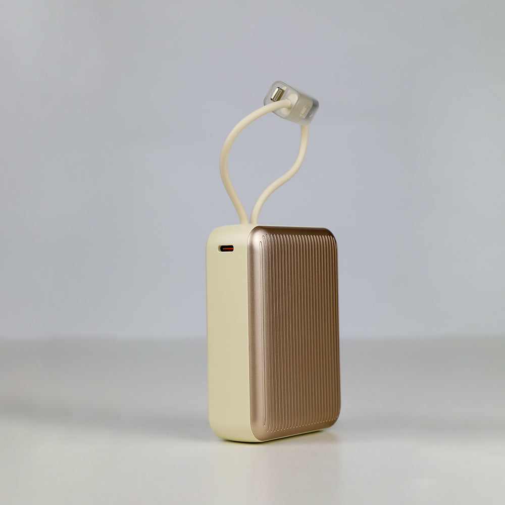 90 Percent Primcore Neo Power Bank – 20000mAh, 22.5W, Dual Built-In Cables, Power Delivery, QC 3.0, USB-C, USB-A & Lightning
