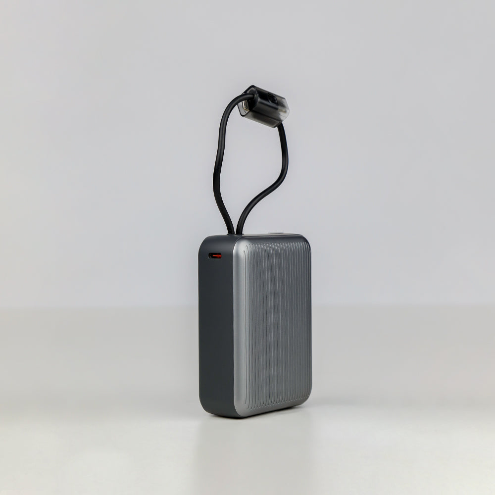 90 Percent Primcore Neo Power Bank – 20000mAh, 22.5W, Dual Built-In Cables, Power Delivery, QC 3.0, USB-C, USB-A & Lightning