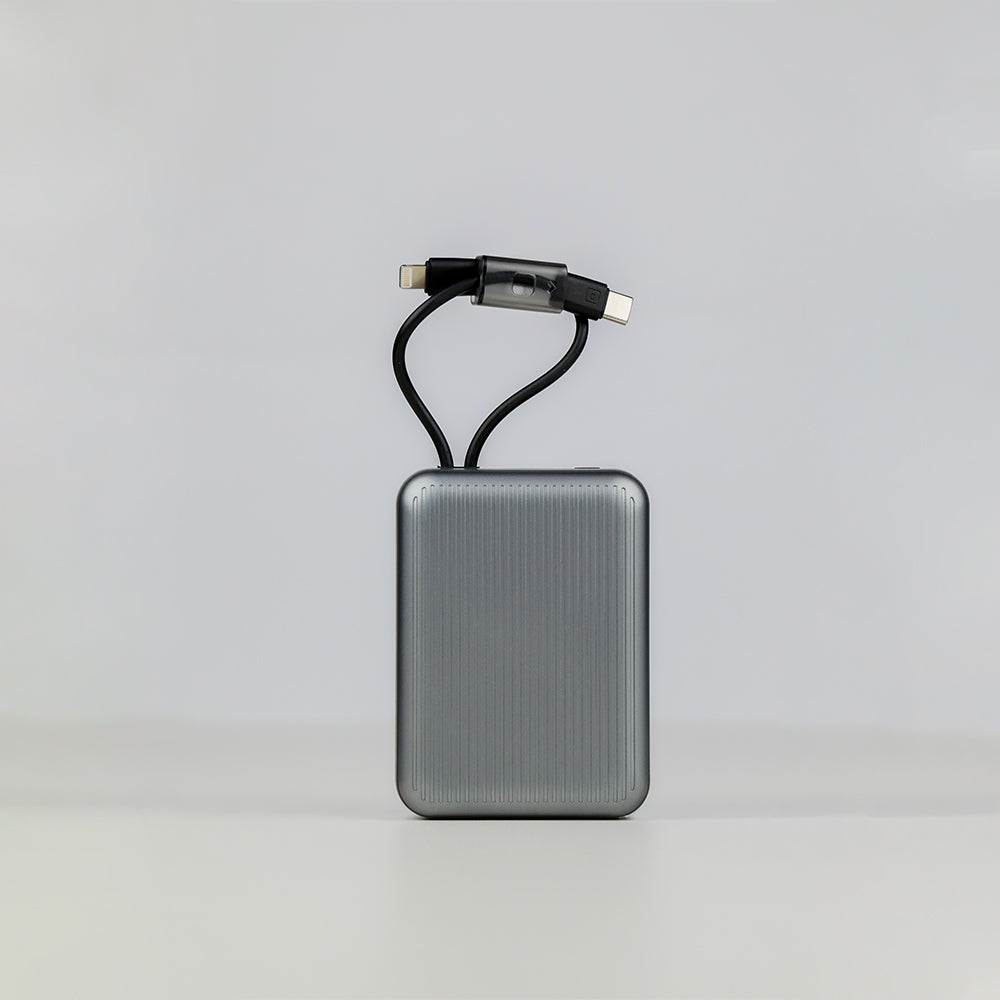 90 Percent Primcore Neo Power Bank – 20000mAh, 22.5W, Dual Built-In Cables, Power Delivery, QC 3.0, USB-C, USB-A & Lightning