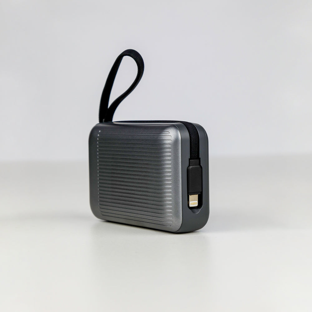90 Percent Primvolt Sync Power Bank – 10000mAh, 22.5W, Dual Built-In USB-C & Lightning Cables, PD & QC 3.0