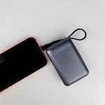 90 Percent Primvolt Sync Power Bank – 10000mAh, 22.5W, Dual Built-In USB-C & Lightning Cables, PD & QC 3.0