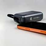 90 Percent Primvolt Sync Power Bank – 10000mAh, 22.5W, Dual Built-In USB-C & Lightning Cables, PD & QC 3.0
