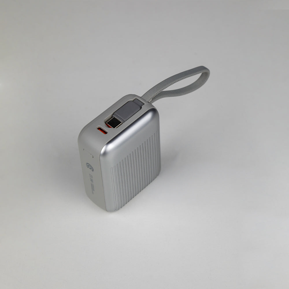 90 Percent Primvolt Sync Power Bank – 20000mAh, 22.5W, Dual Built-In USB-C & Lightning Cables, PD & QC 3.0