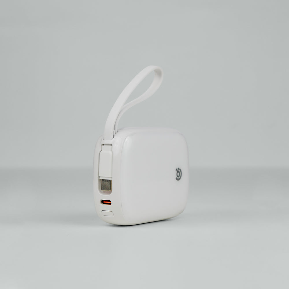 90 Percent Primflux Mini Power Bank – 10000mAh, 22.5W, Dual Built-In Cables, Power Delivery, QC 3.0, USB-C & Lightning