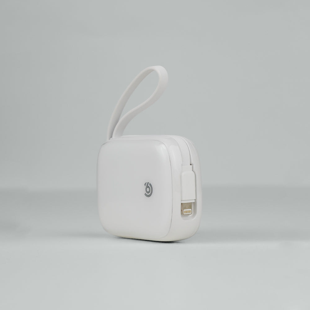 90 Percent Primflux Mini Power Bank – 10000mAh, 22.5W, Dual Built-In Cables, Power Delivery, QC 3.0, USB-C & Lightning