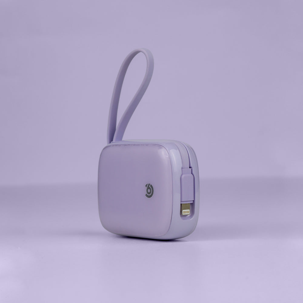 90 Percent Primflux Mini Power Bank – 10000mAh, 22.5W, Dual Built-In Cables, Power Delivery, QC 3.0, USB-C & Lightning