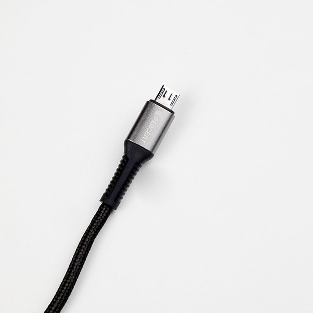 كيبل شحن من USB-A إلى Micro USB من 90 Percent مضفر بالنايلون 1 متر | أسود