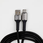 كيبل شحن من USB-A إلي USB-C من 90 Percent مضفر بالنايلون 1 متر | أسود