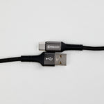 كيبل شحن من USB-A إلي USB-C من 90 Percent مضفر بالنايلون 1 متر | أسود