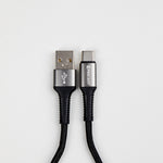 كيبل شحن من USB-A إلي USB-C من 90 Percent مضفر بالنايلون 1 متر | أسود