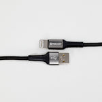 كيبل شحن من USB-A إلي Lightning من 90 Percent مضفر بالنايلون 1 متر | أسود