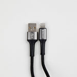 كيبل شحن من USB-A إلي Lightning من 90 Percent مضفر بالنايلون 1 متر | أسود