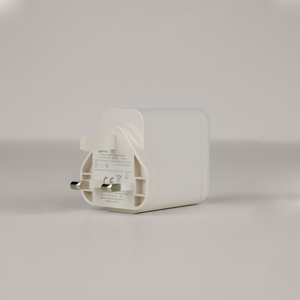 aslitec VexoraGaN 65W – Compact GaN Charger, USB-A + Dual USB-C Triple Ports