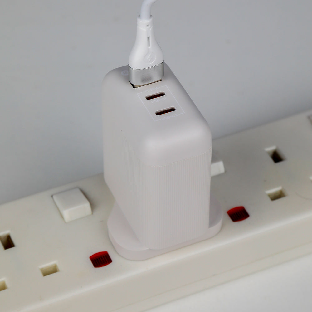 aslitec VexoraGaN 65W – Compact GaN Charger, USB-A + Dual USB-C Triple Ports