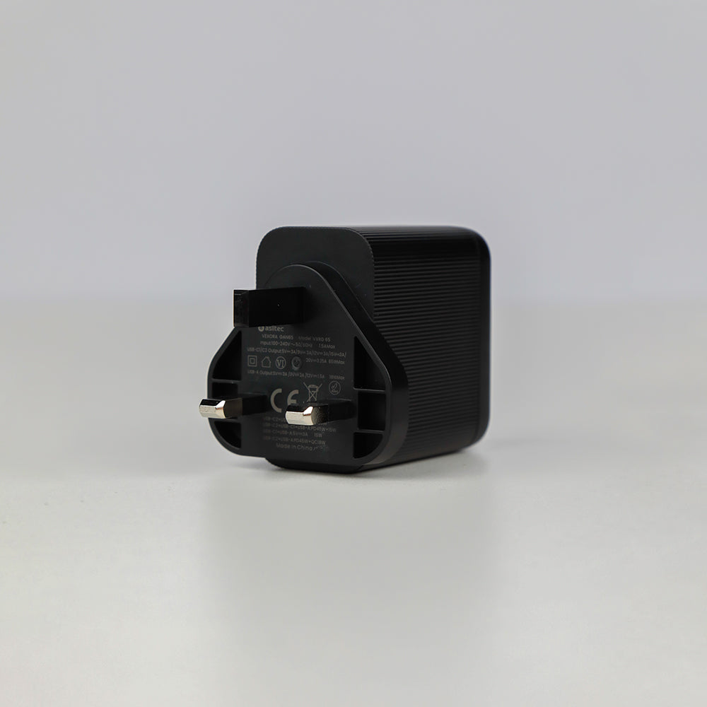 aslitec VexoraGaN 65W – Compact GaN Charger, USB-A + Dual USB-C Triple Ports
